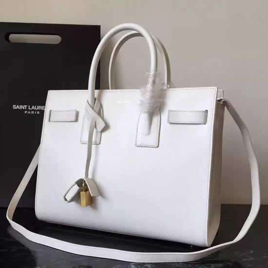 Replica Saint Laurent Small Sac De Jour Bag In White Leather